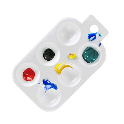 6-Well Plastic Rectangular Artist Painting Palette for Art & Craft