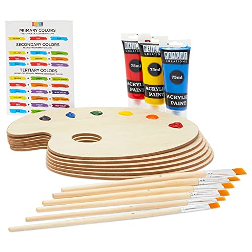 Oval Painting Palette Kit with Brushes and Paint Tubes