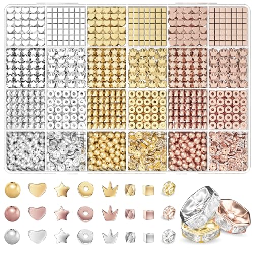 Assorted Spacer Beads Jewelry Making Kit, 1740 PCS