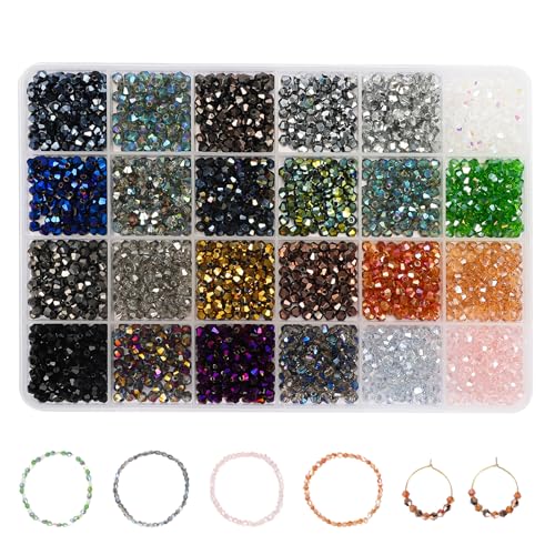Sparkly Glass Bicone Beads for DIY Jewelry Making