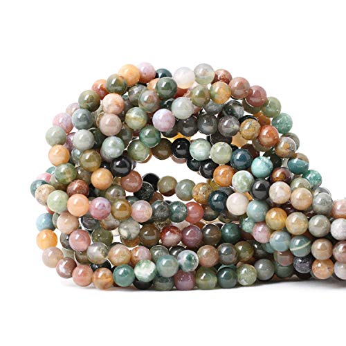 60P 6mm Natural Indian Agate Gemstone Beads Jewelry Making