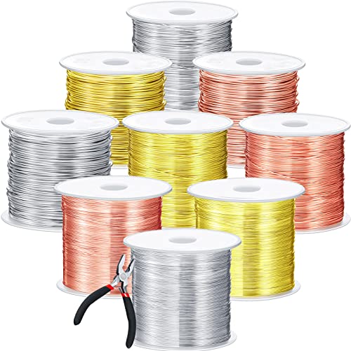 9 Pack Jewelry Wire Set with Cutting Pliers