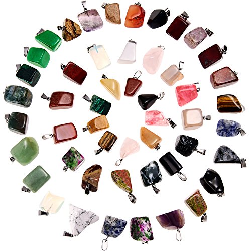 Mixed Stone Beads Crystal Pendants Quartz Charms for Jewelry