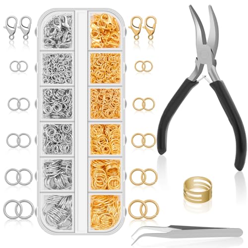 Anezus Jewelry Making Supplies Set with Pliers and Rings