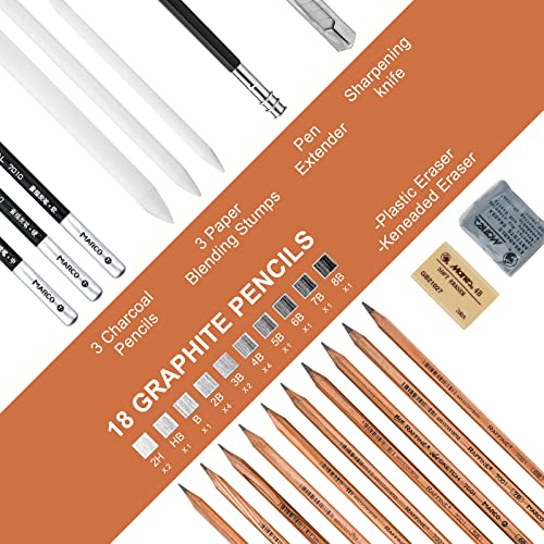 YunQiDeer Drawing Pencils Sketch Kit for Kids Adults
