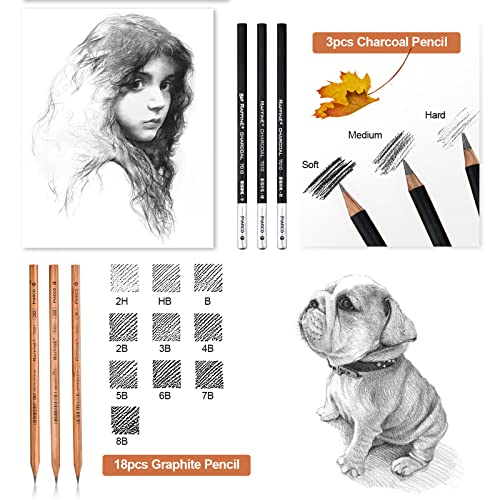 YunQiDeer Drawing Pencils Sketch Kit for Kids Adults