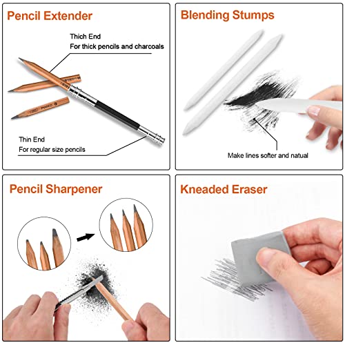 YunQiDeer Drawing Pencils Sketch Kit for Kids Adults