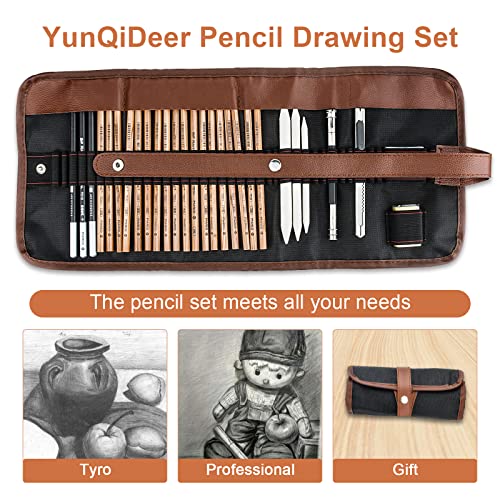 YunQiDeer Drawing Pencils Sketch Kit for Kids Adults
