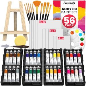 Chalkola Acrylic Paint Set - 56 Pcs Canvas Kit