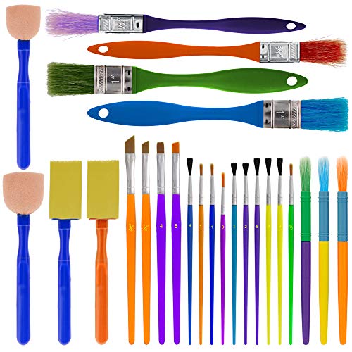 25-Piece Children's Paint Brush Set - Artist Variety Pack