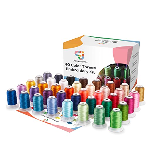 40 Large Spools of Colorful Embroidery Thread Kit
