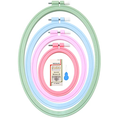 4 Oval ABS Plastic Embroidery Hoops for Sewing