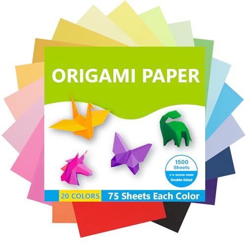 Umikk 1500 Sheets Origami Paper Kit, 20 Colorful Sheets