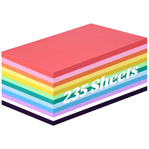 Colorful Craft Paper Pack: 235 Sheets, 12 Colors