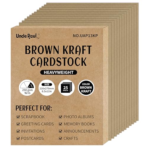 Brown Kraft Cardstock - Heavyweight Paper for Art & Crafts