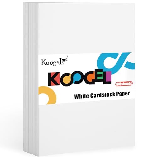 100 Sheets White Cardstock for Crafts, Scrapbooking, Invitations