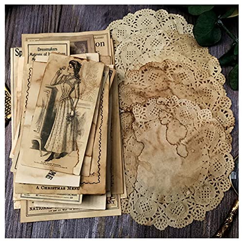 Vilikya Vintage Junk Journal Supplies: Coffee Dyed Paper