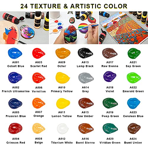 24-Color Aen Art Acrylic Paint Set for Artists