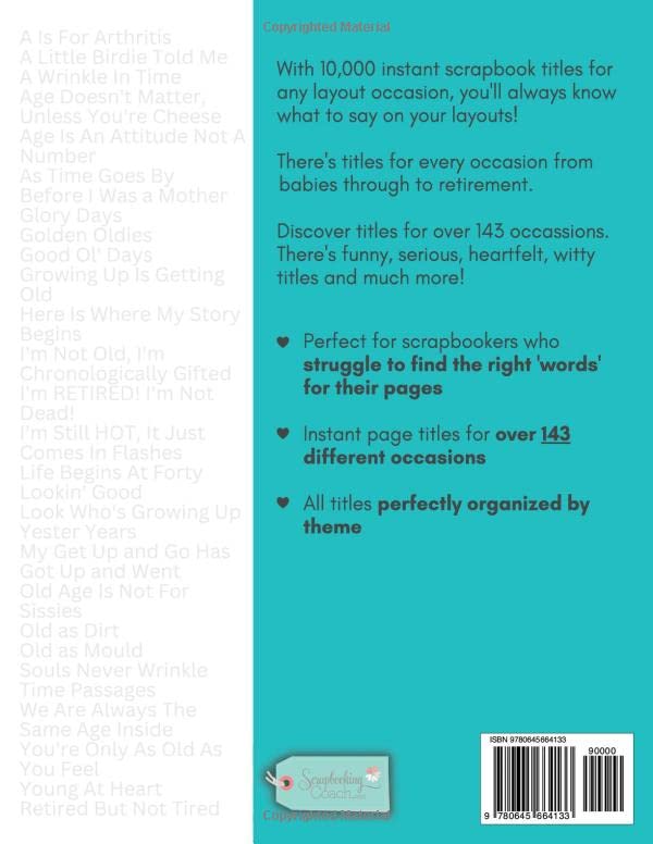 10,000 Scrapbook Page Titles: Instant Inspiration for Crafting