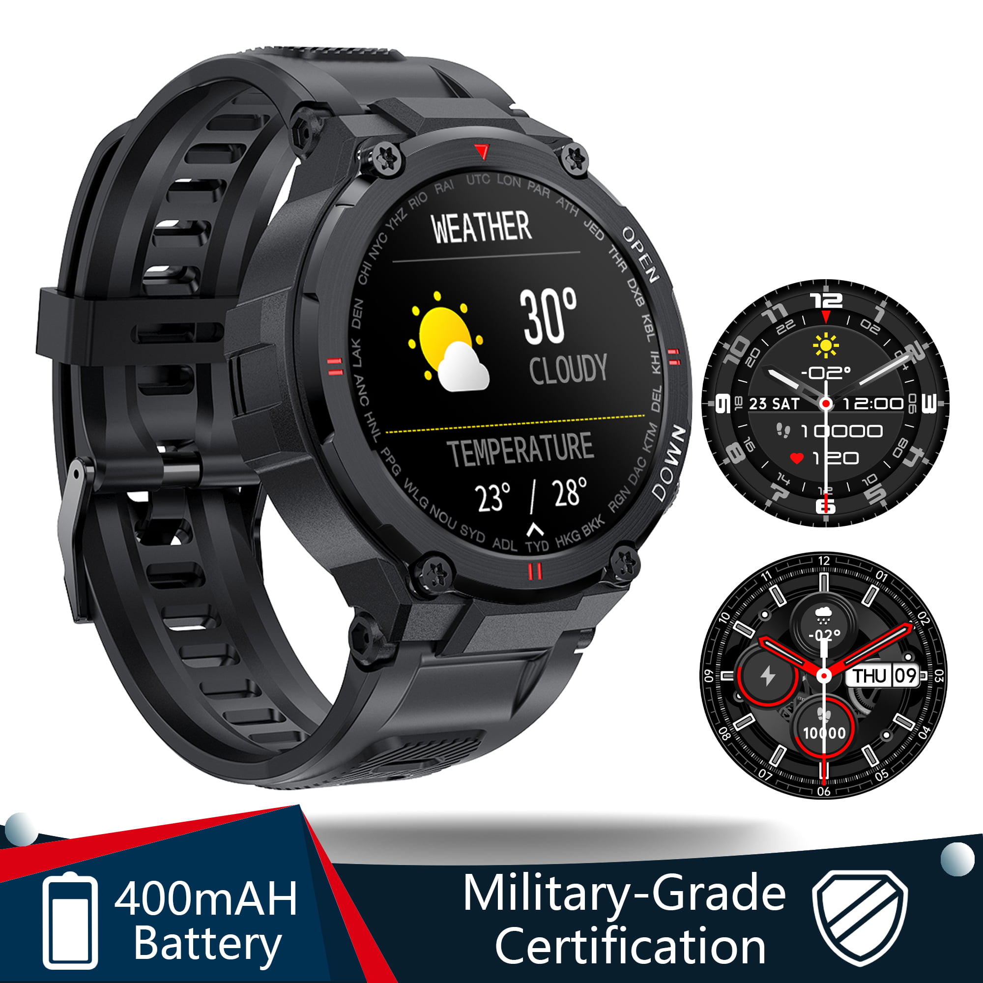 Cyberdyer K27 Tactical Smart Watch - Black