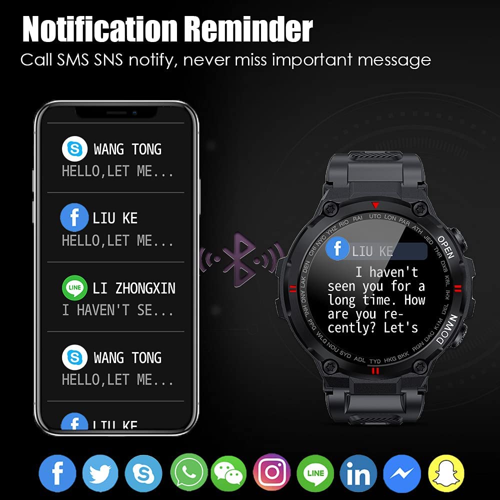 Outdoor Smartwatch for Men with Fitness Tracker