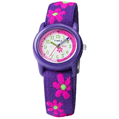 Kids' Purple/Floral Analog Watch with Elastic Strap