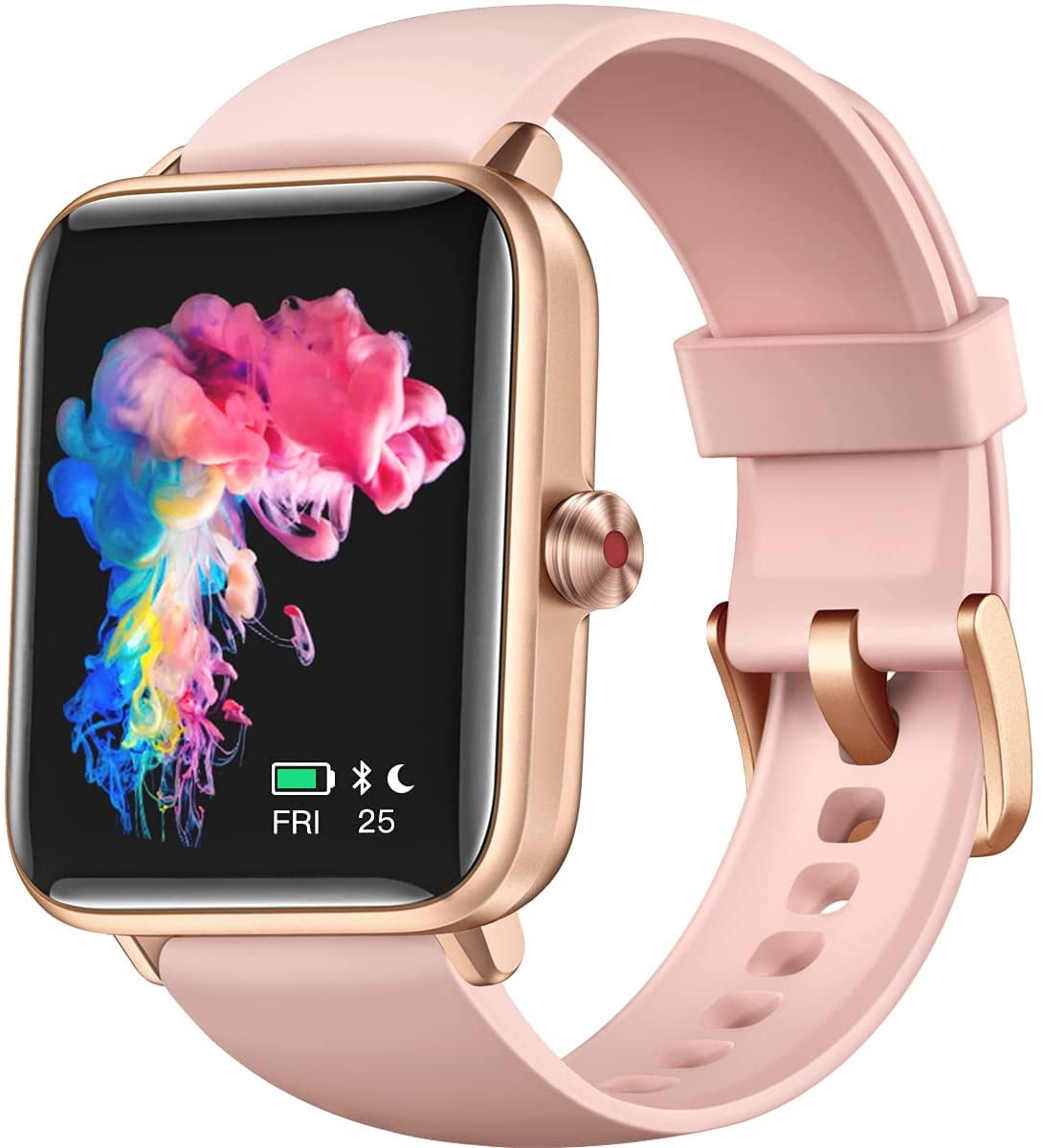 Pink Smartwatch with Heart Rate Monitor