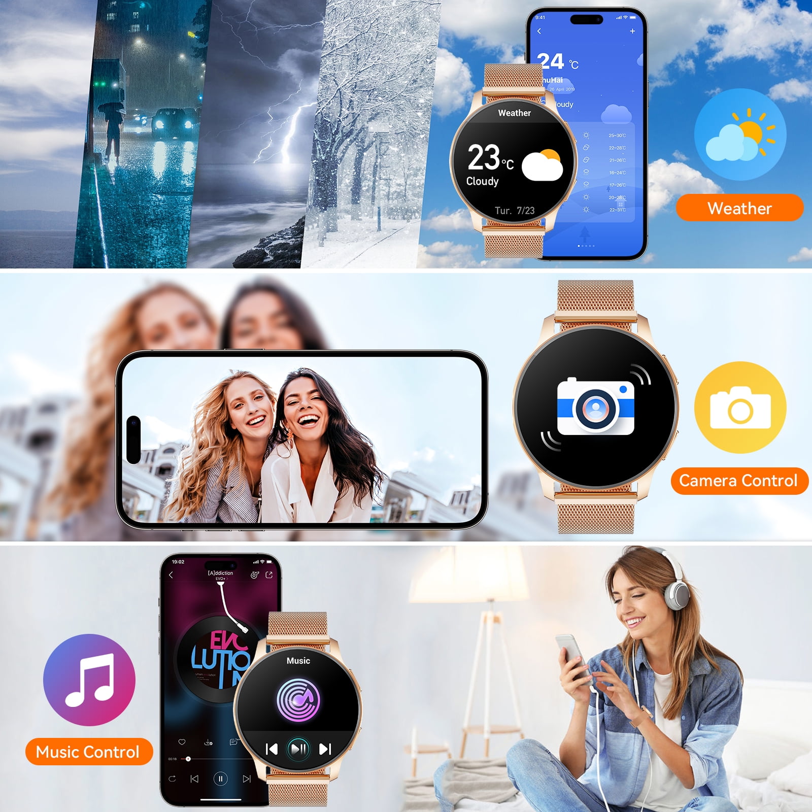 Women's Smartwatch with Call Function & Fitness Tracking