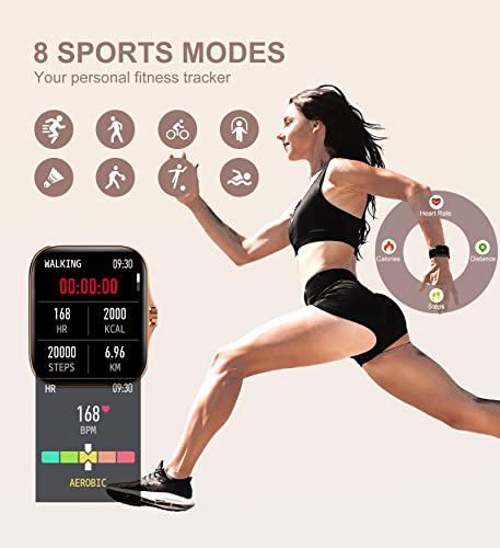 Gold Smartwatch with Fitness and Calling Features