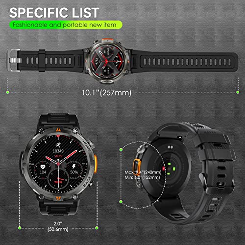 Ultimate Military Smartwatch: Calls, Flashlight 