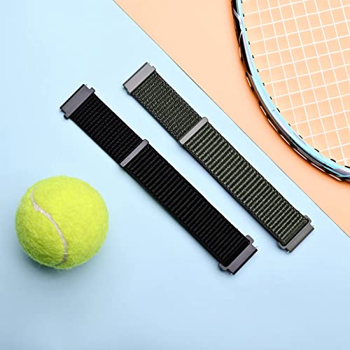 ANNEFIT 20mm Nylon Sport Loop Watch Bands (2 Pack)