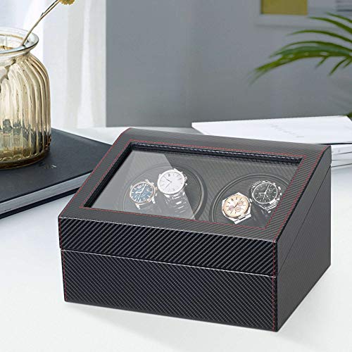 4-Motor Automatic Watch Winder with Leather Case
