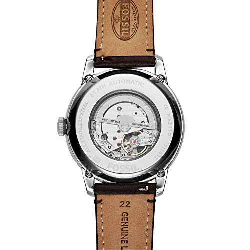Fossil Two-Hand Skeleton Watch - Silver/Brown