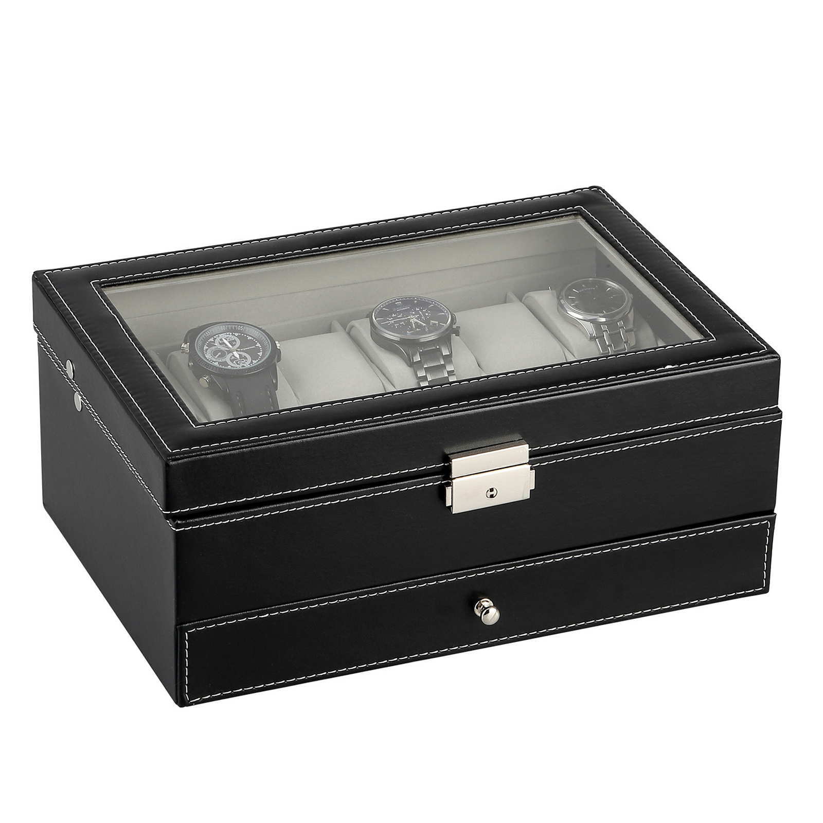 UTEN Men's Leather Watch Box - 12 Slots