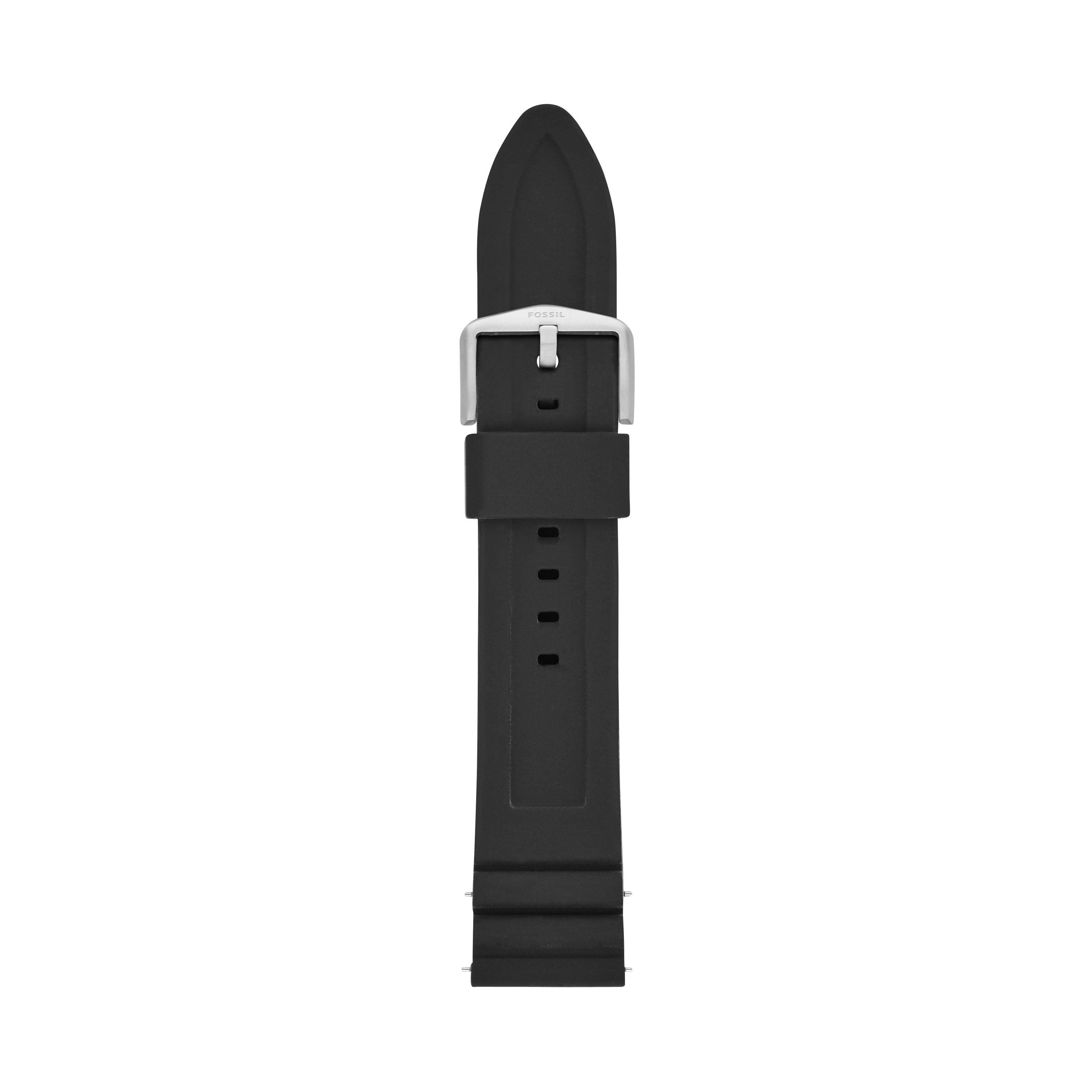 Fossil Men's 22mm Black Silicone Watch Strap