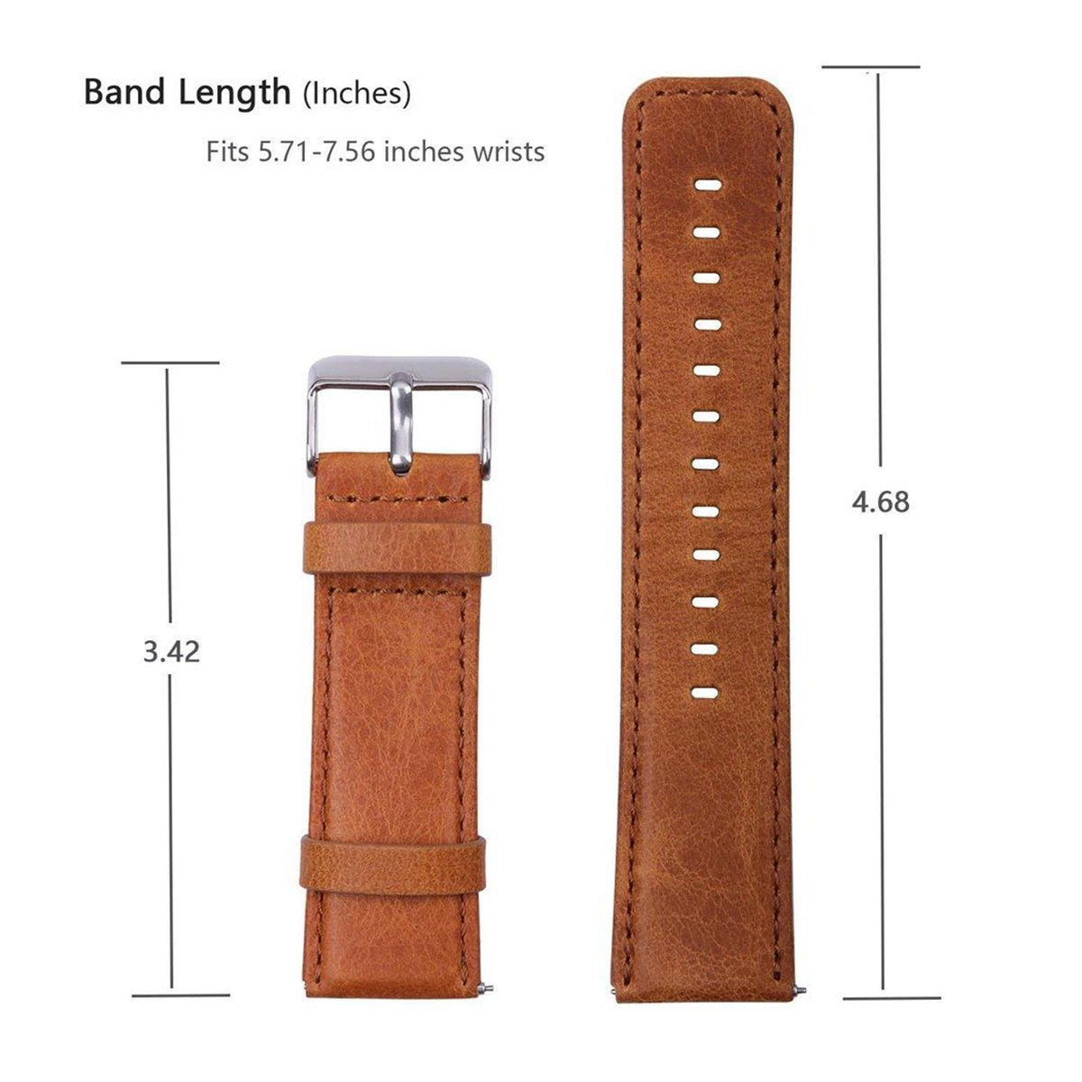 Genuine Leather Watch Band with Butterfly Clasp