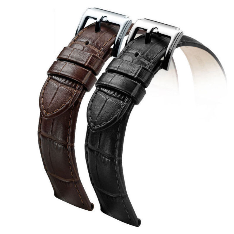 Rosnek Leather Watch Strap with Butterfly Clasp