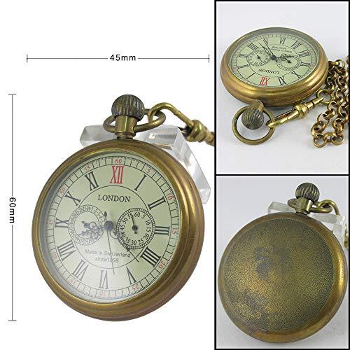 VIGOROSO Men's Vintage Mechanical Pocket Watch