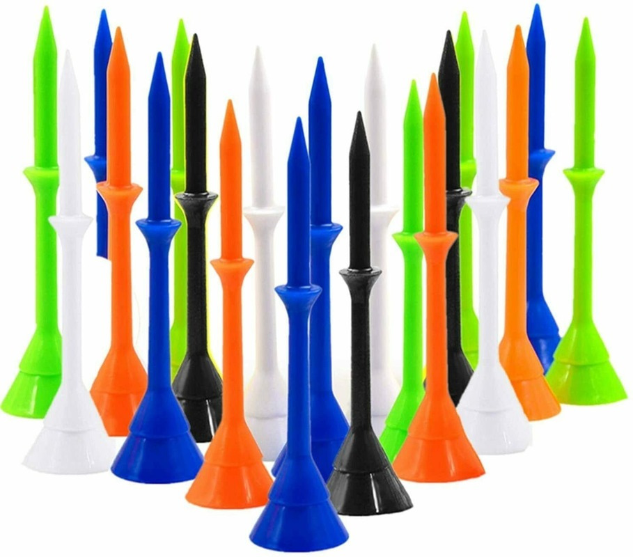 Unbreakable Plastic Golf Tees - 60 Pcs, 3 1/4 Inch