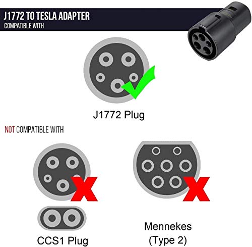 Lectron J1772 to Tesla Adapter - 60A/250VAC