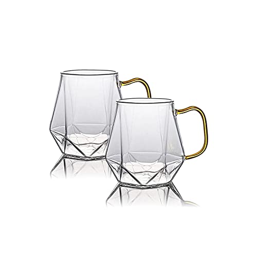 Glass Pizza Mugs with Handle - 2-Pack, 10oz