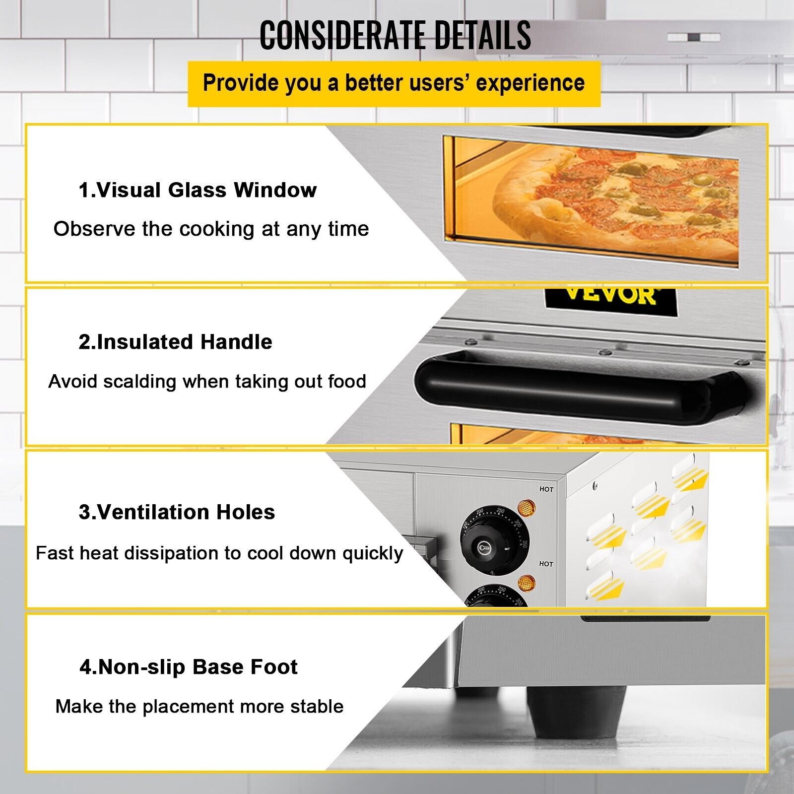 14" Single Deck Commercial Pizza Oven, 110V