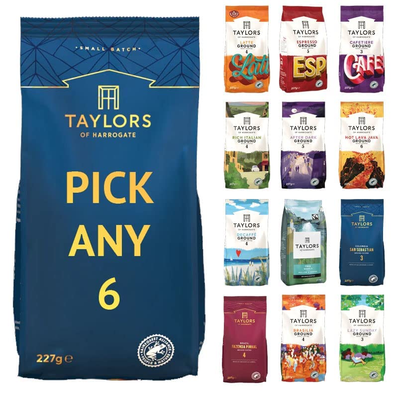 6 Pack of Taylors Coffee Flavours - 227g Bags