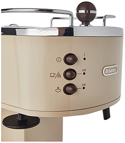 De'Longhi Vintage Icona Espresso/Cappuccino Machine, Cream, 1.4L