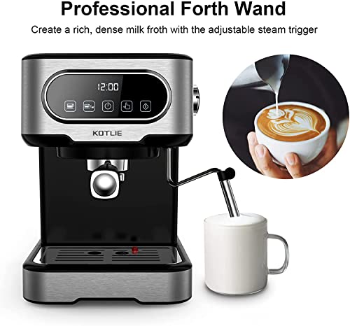 KOTLIE Espresso Coffee Maker with Milk Frothing Wand