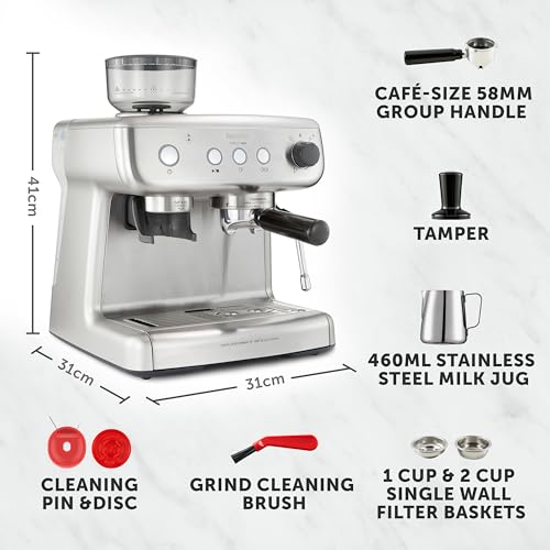 Barista Max Espresso Machine with Bean Grinder & Steam Wand