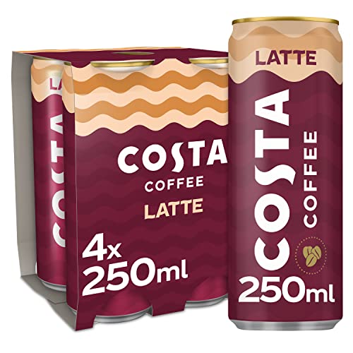 4-Pack Costa Latte 250ml Cans