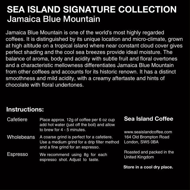 Blue Mountain Coffee Beans - 125g Bag - Signature Collection