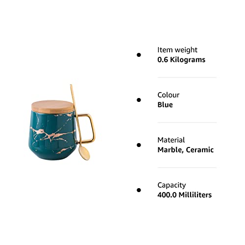 YBK Tech Porzellan Kaffeetassen-Set für Nachmittagstee – Marmormuster