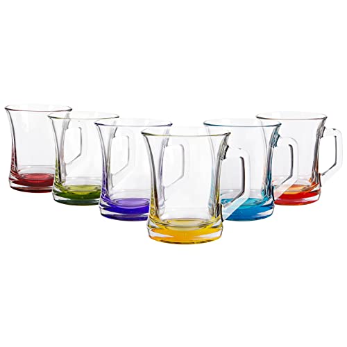 6-piece Multicolour Zen+ Glass Coffee Mugs Set - LAV